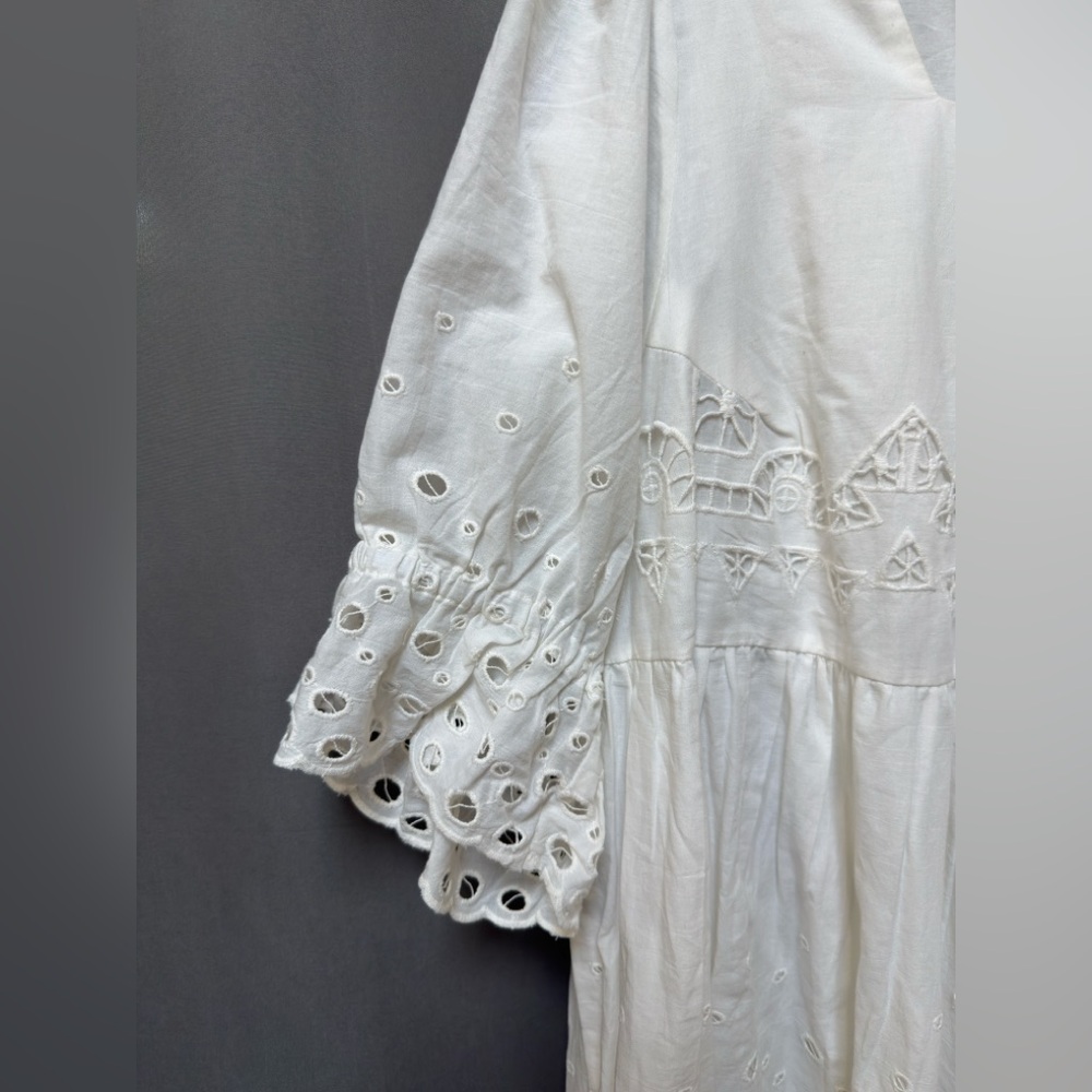 NWT Anthropologie Plus Size Cotton Dress 1X, White, Boho, Flowy, Lightweight - Picture 6 of 16